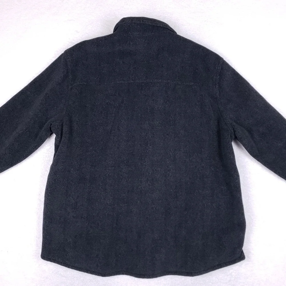 Rugged Element Shirt Jacket Men XXL Herringbone Sherpa Lined Fleece Shacket Gray